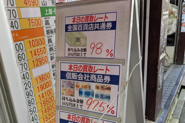 金券ショップ換金